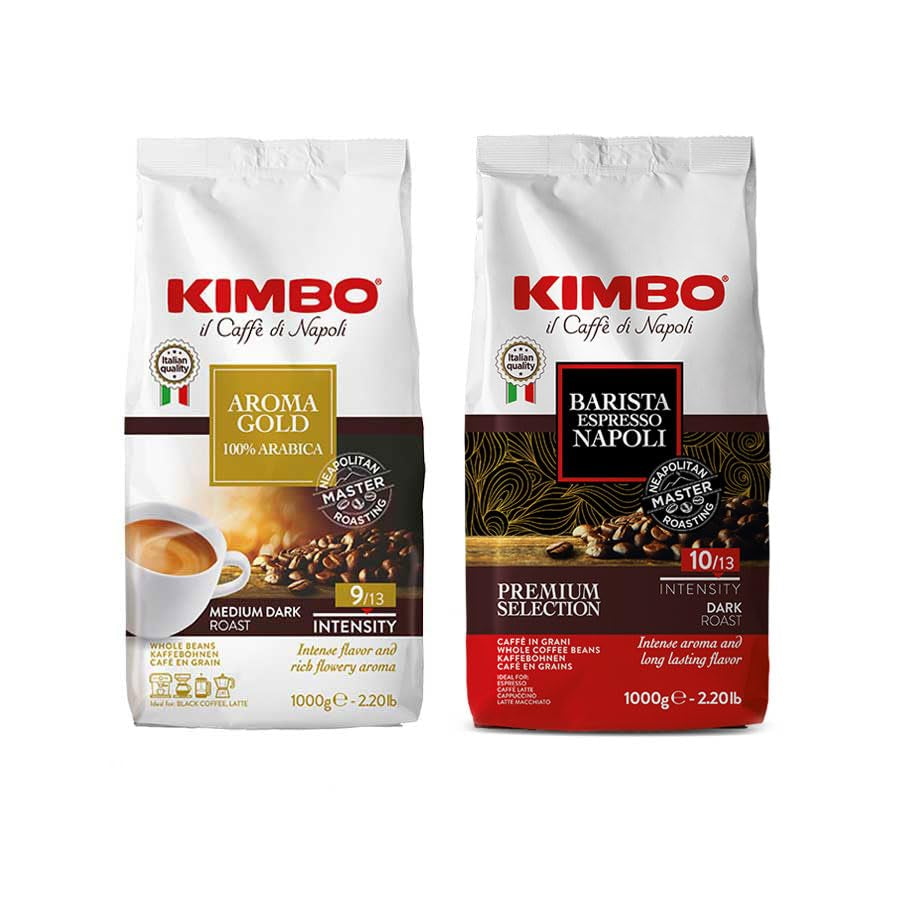 Set de café en grano: Aroma Gold 100% Arábica y Espresso Napoli 1 kg x 2