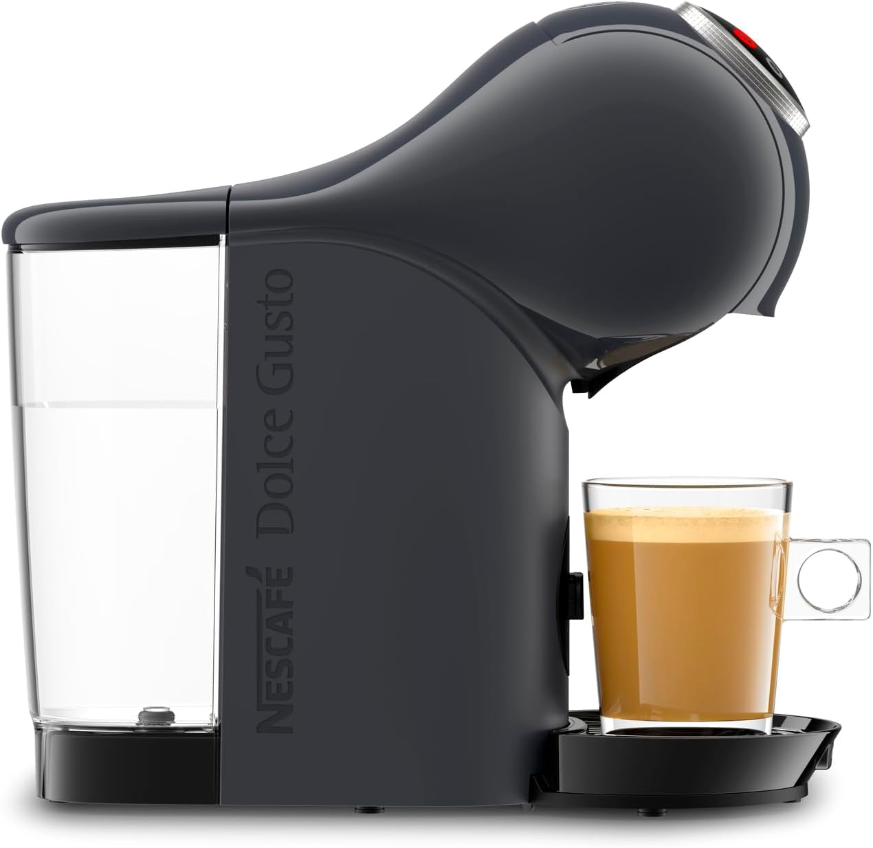 NESCAFÉ Dolce Gusto Genio S Plus de Krups, cafetera de cápsulas compacta, capacidad 0,8 litros, 1500 vatios, aviso automático de descalcificación, gris espacial, KP340B