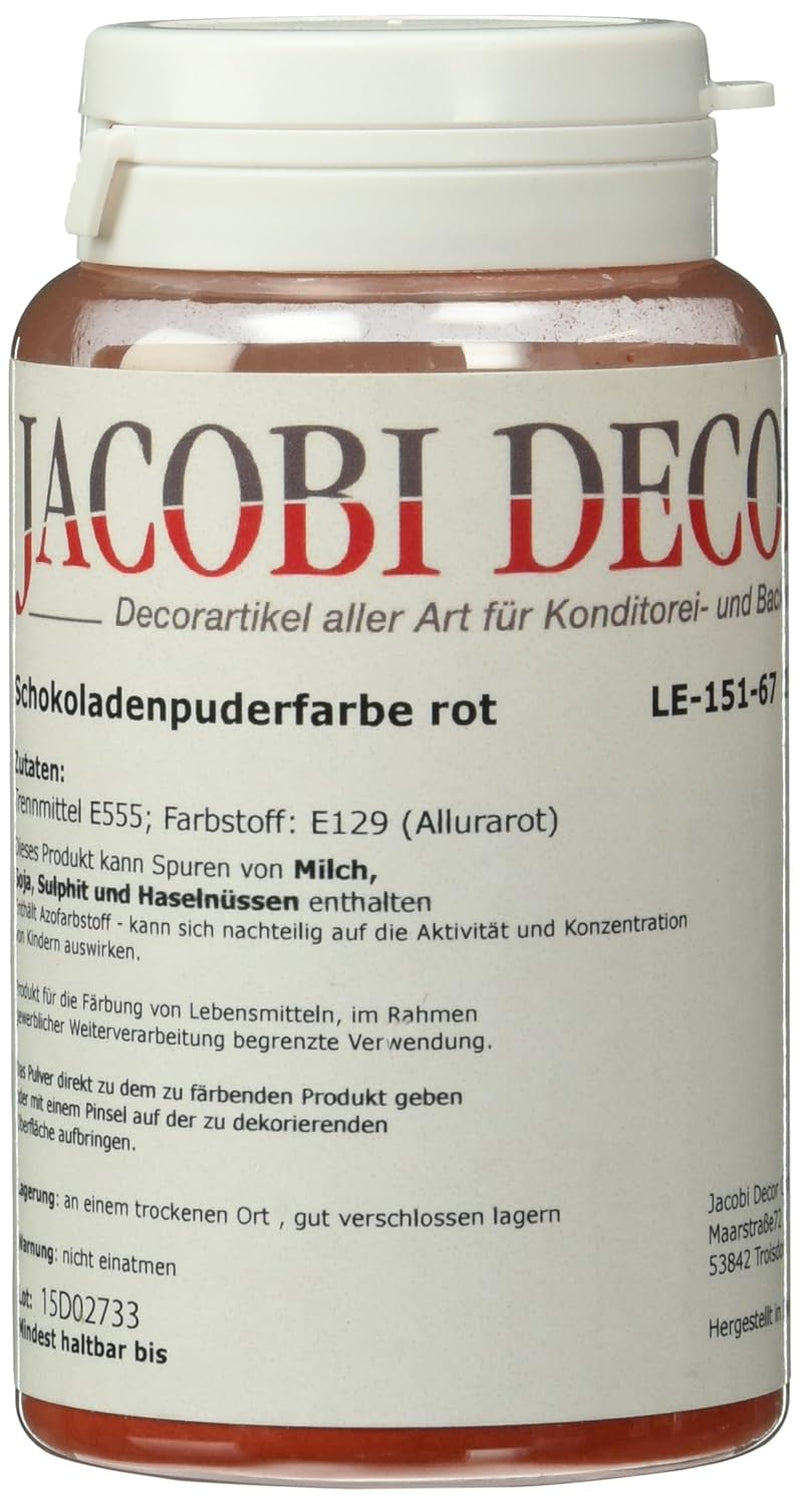 Cake Company Tinte rojo en polvo soluble en grasa (1 x 25 g) | Ideal para colorear alimentos Efecto metalizado