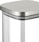 Relaxdays Tarros de Conservación con Tapa, Juego de 3 Tarros de Conservación Cuadrados de 600 ml, Recipientes de Vidrio a Prueba de Fugas, Cajas de Conservación de Alimentos Transparentes/Plateadas Naty Shop