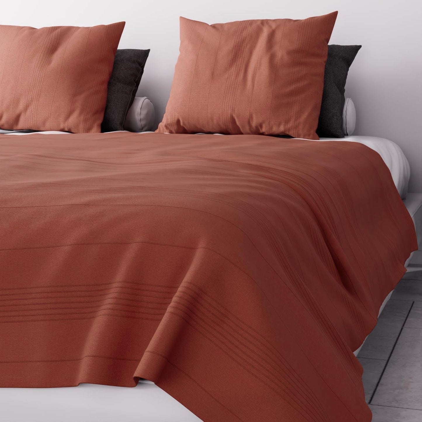 Soleil D'Ocre, Adele, colcha, funda para sofá, algodón, rojo ladrillo, 220 X 240 Cm Camas y mantas Besuche den Soleil d'ocre-Store Título predeterminado