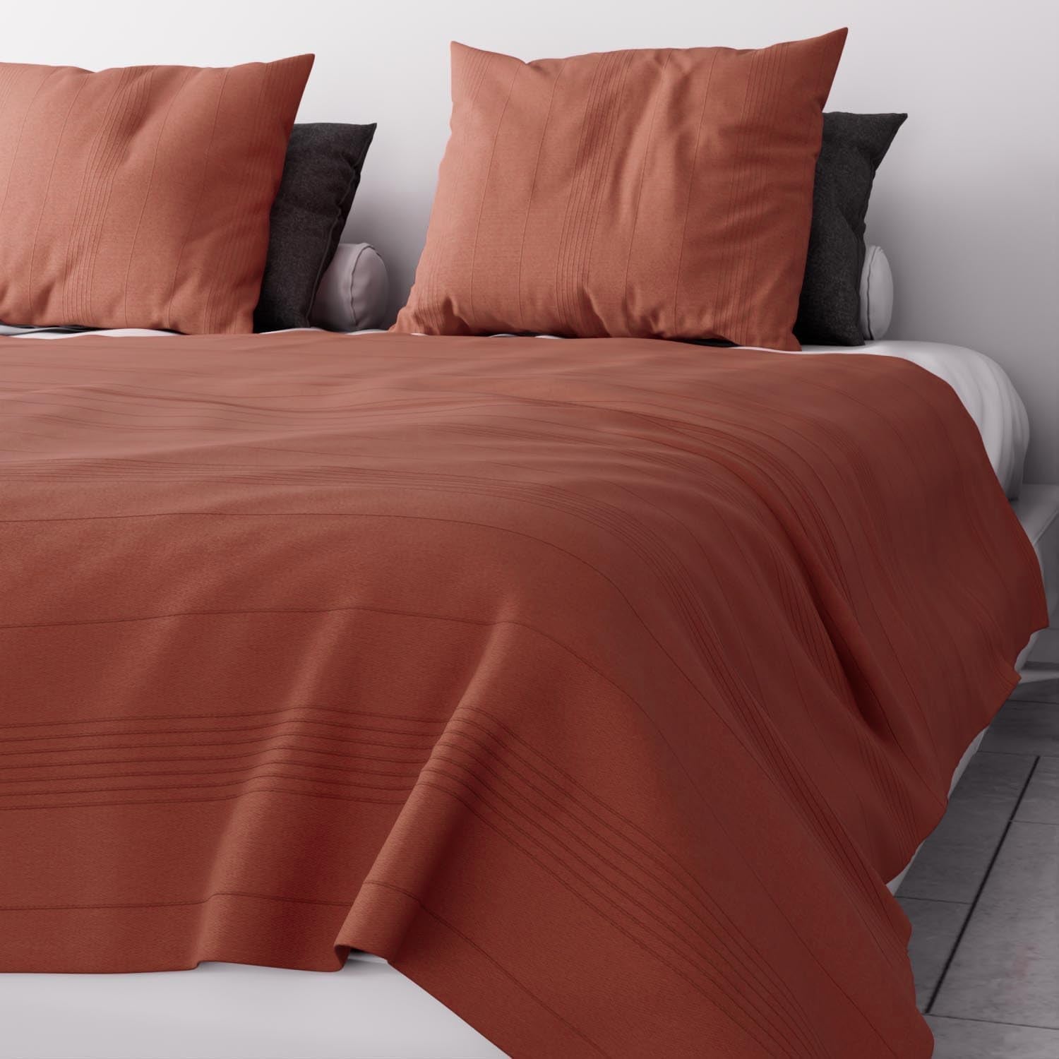 Soleil D'Ocre, Adele, colcha, funda para sofá, algodón, rojo ladrillo, 220 X 240 Cm Camas y mantas Besuche den Soleil d'ocre-Store Título predeterminado