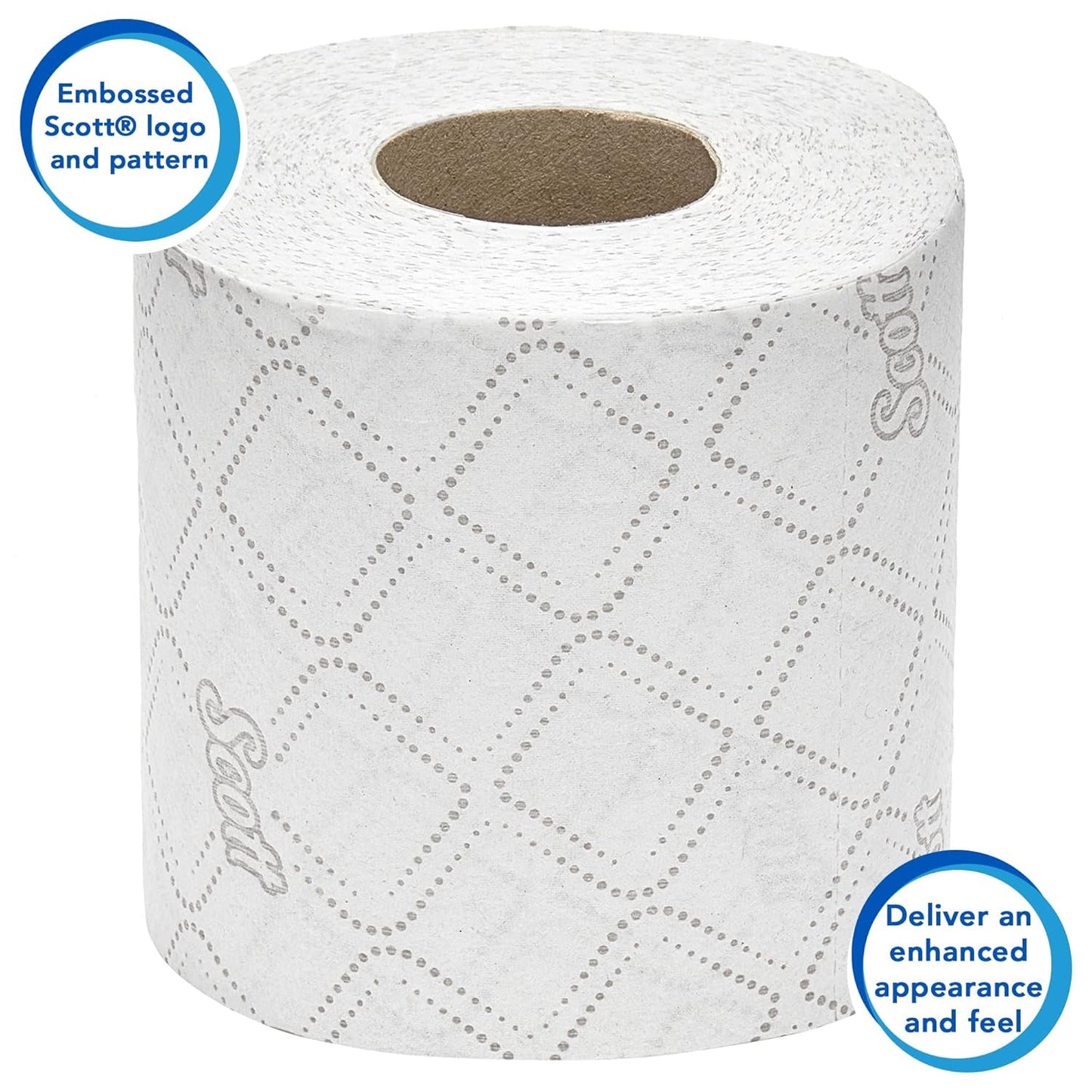 Papel higiénico Scott® Essentialtm 8519 Papel higiénico de fibra reciclada con certificación FSC blanco de 2 capas 64 rollos x 350 hojas (total 22,400 hojas)