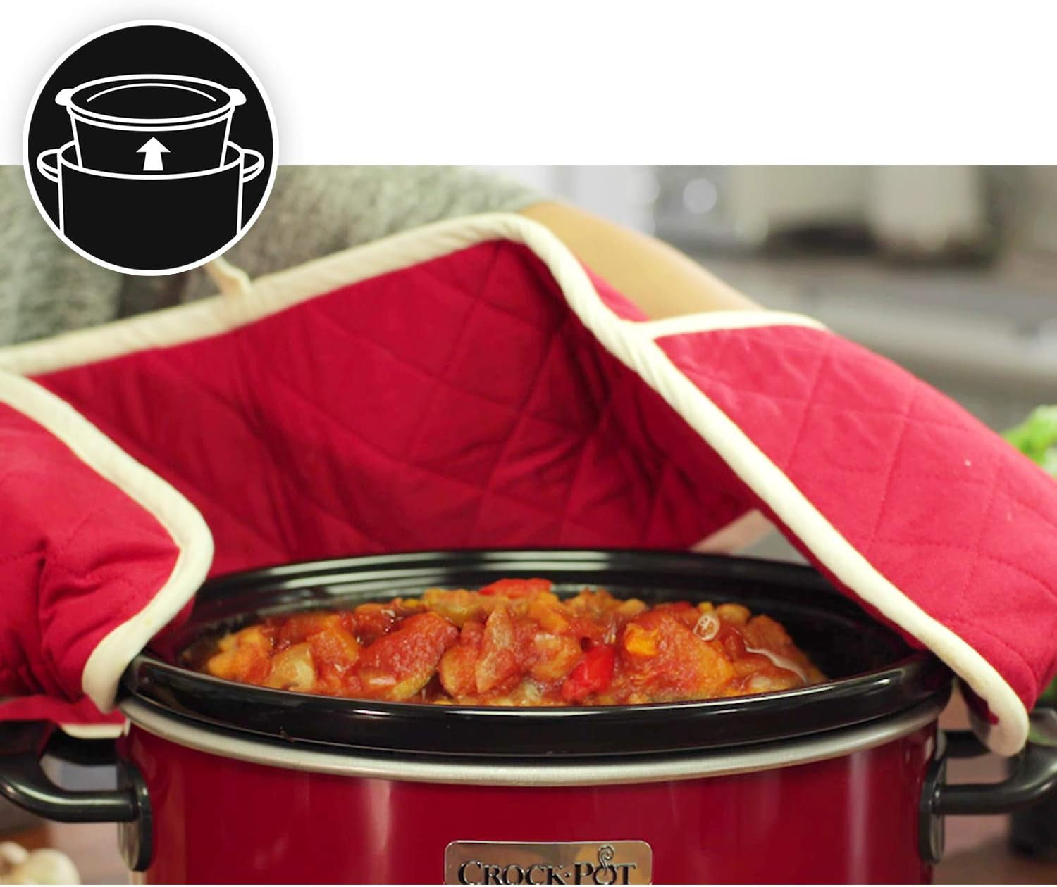 Olla de cocción lenta Crock-Pot, 2 niveles de temperatura + función Keep Warm, 3,5 litros (3-4 personas), roja [SCV400RD] Olla de cocción lenta Naty Shop