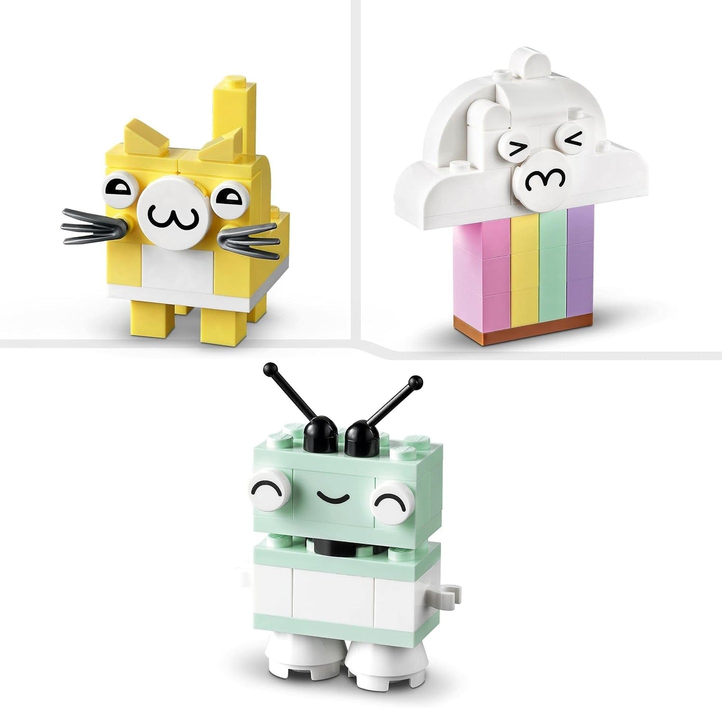 LEGO 11028 Classic Pastel Juego de Construcción Creativa Caja de Ladrillos, Juguete de Construcción para Niñas y Niños a Partir de 5 Años Con Modelos; helado, dinosaurio, gato y más Juegos de construcción Besuche den LEGO-Store