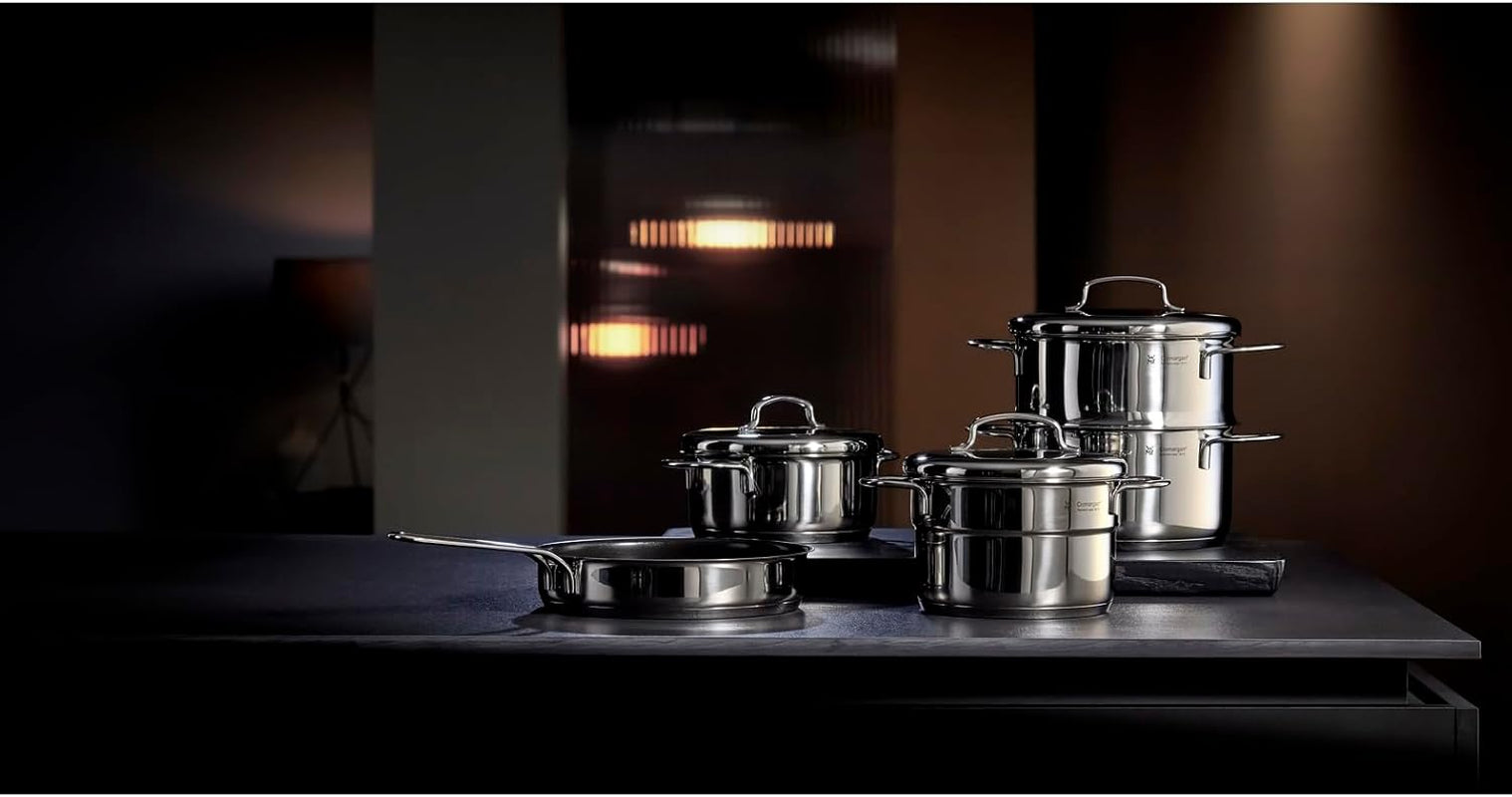 WMF Mini sartén pequeña con tapa 18 cm, Cromargan en acero inoxidable pulido, inducción Ollas y Sartenes Naty Shop
