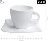 Verso de Mäser, Serie La Musica, Servicio de café de 18 piezas, Vajilla de porcelana para 6 personas, 921172, Blanco