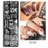 JMEOWIO Plantillas para estampación de uñas Halloween 6 Piezas Plantillas de Plantillas para decoración de uñas Diseño de uñas Zubehör Böse Gruselige Kürbis-Geisterhexe