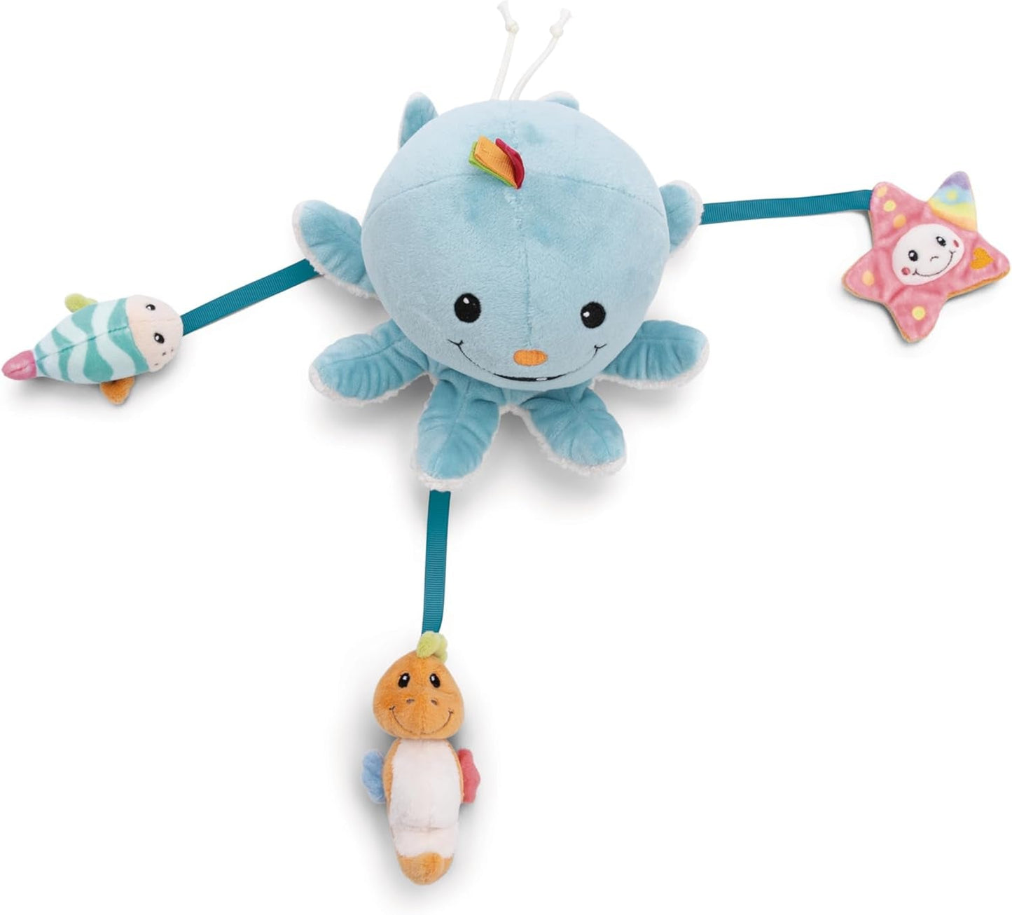 Juguete de baño Octily 18x14cm incl. 3 figuras en caja de regalo 23,5x17x13,5cm azul - juguete con elementos de agarre - juguete de baño infantil para atrapar y jugar Baby Toys Naty Shop