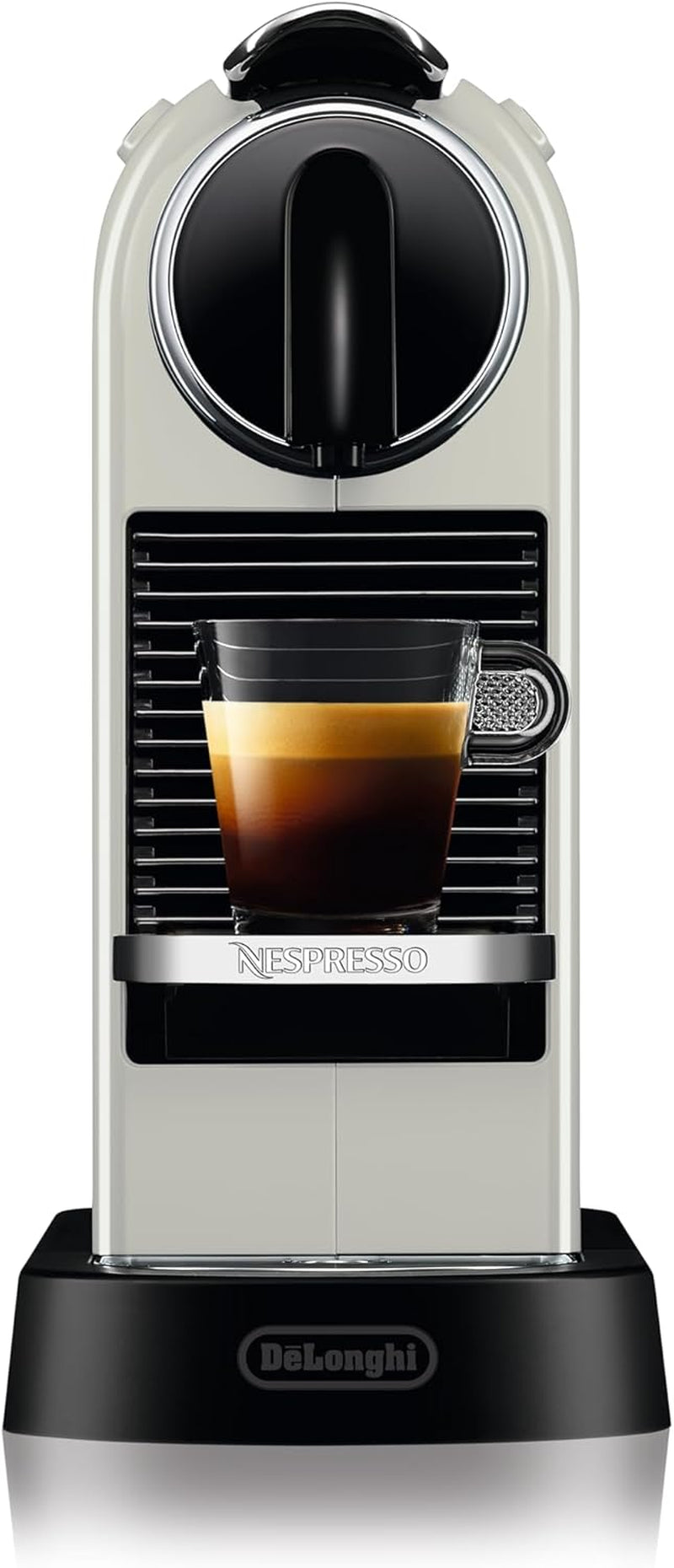 Nespresso EN167.W Cafetera espresso de cápsulas Citiz, bomba de alta presión y control de temperatura ideal, sin Aeroccino (espumador de leche), función de ahorro de energía, 1260 W, blanco crema, 37,4 x 11,9 x 25,5 cm