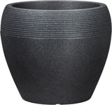 Scheurich Lineo, jardinera de plástico, granito negro, diámetro 30 cm, altura 24,1 cm, volumen 11 l.