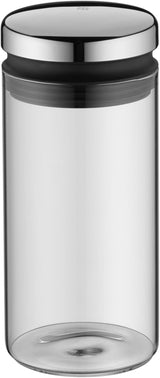 WMF Depot Tarro de Vidrio de 1 L, Altura 21,5 cm, Tarro de Almacenamiento con Tapa, Recipiente para Granos de café, Tarro de Cereales, Tarro de Almacenamiento de Alimentos con Amplia Abertura de Llenado (Paquete de 4) Naty Shop Cajas de Almacenamiento de Alimentos Individuales 1 L