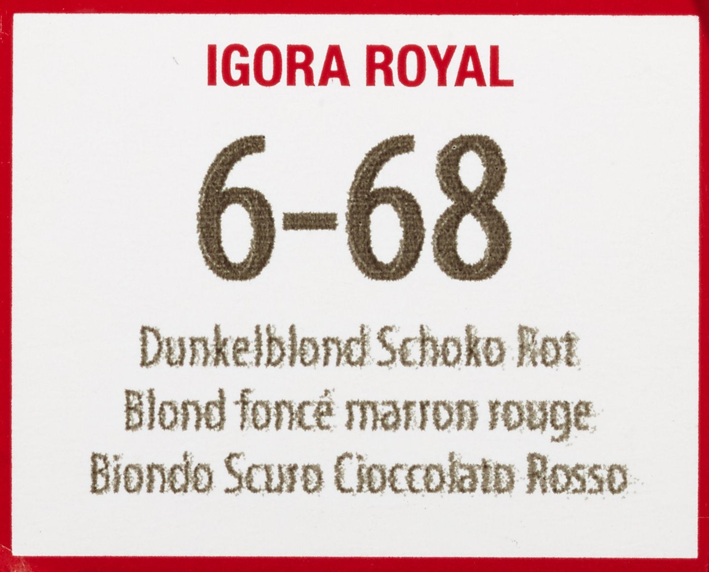 Schwarzkopf IGORA Royal Premium Hair Color 6-68 rubio oscuro rojo chocolate, 1 paquete (1 x 60 g) Tinte para el cabello Naty Shop