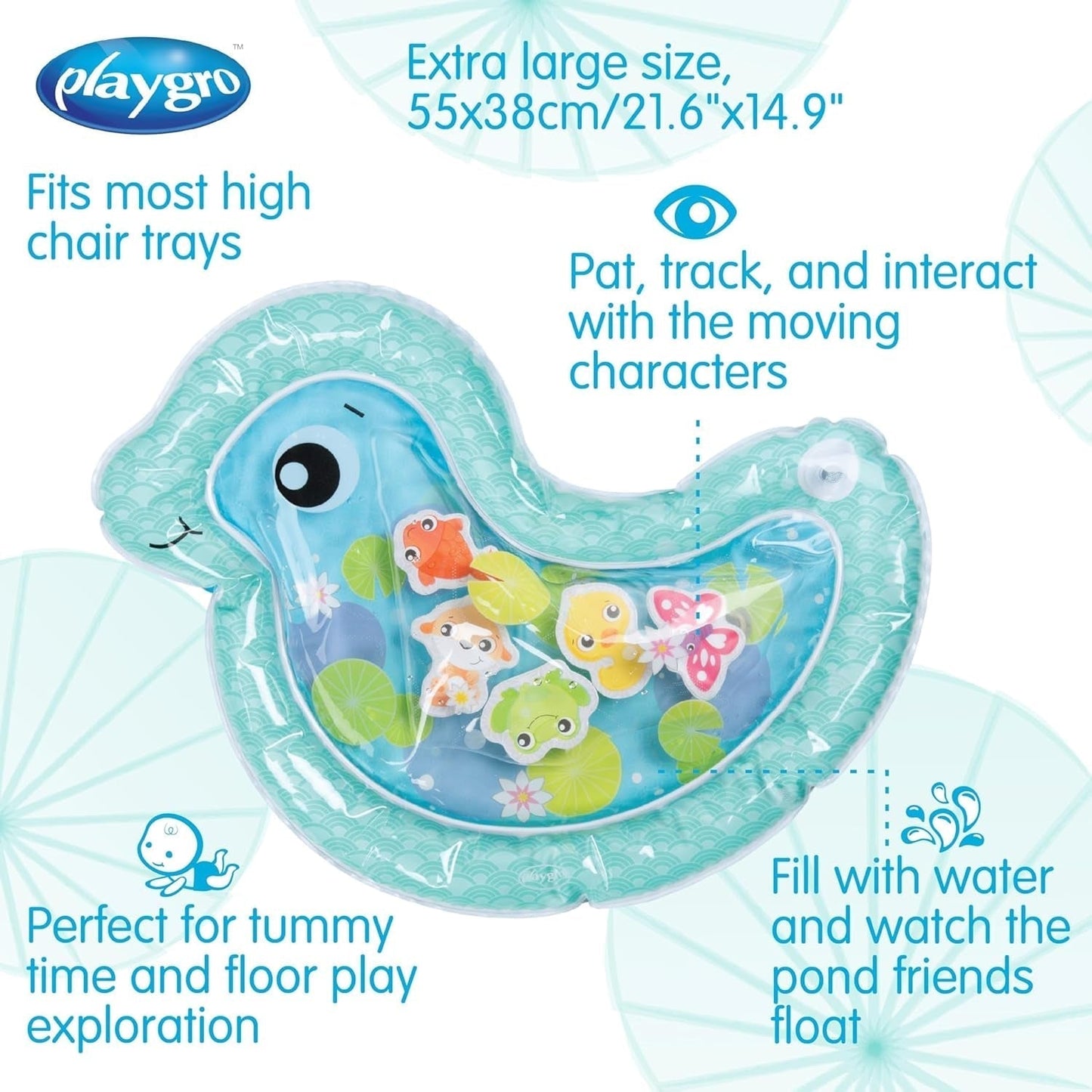 Playgro colchoneta de agua bebe, colchoneta hinchable de juegos acuáticos juguete bebe juguete sensorial para 3 6 9 meses Juguetes Bebe Naty Shop