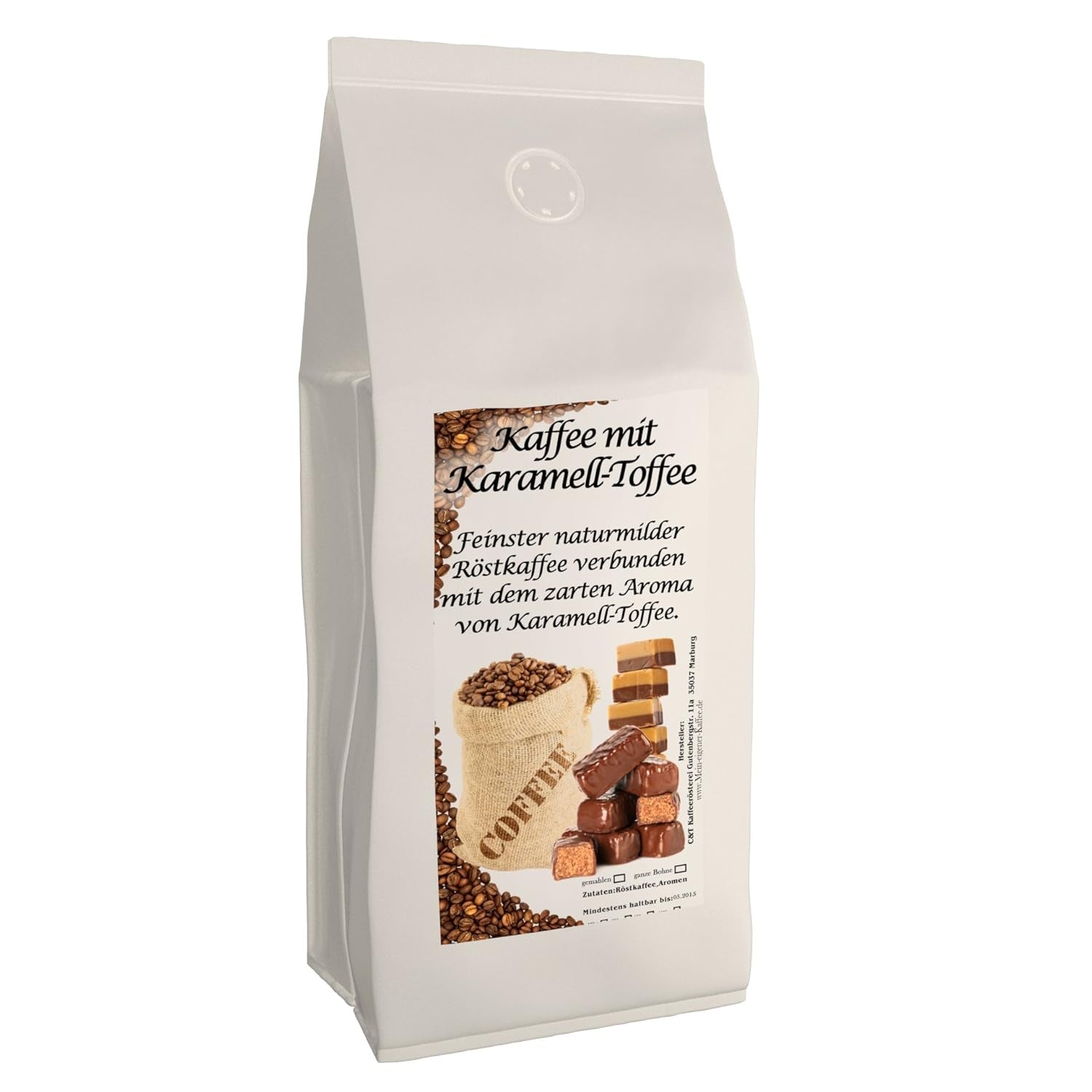 Aromakaffee - Aromatisierter Kaffee - Ganze Bohne - Frisch Von Uns Geröstet (Caramelo, 500 Gramos)