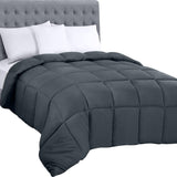 Utopia Bedding Edredón para Todas Las Estaciones 250 g/m² Felpa Relleno de Fibra Siliconada Cama Matrimonial Cosido en Caja (Doble XL Gris Claro) Naty Shop Edredones y Edredones Twin Gris