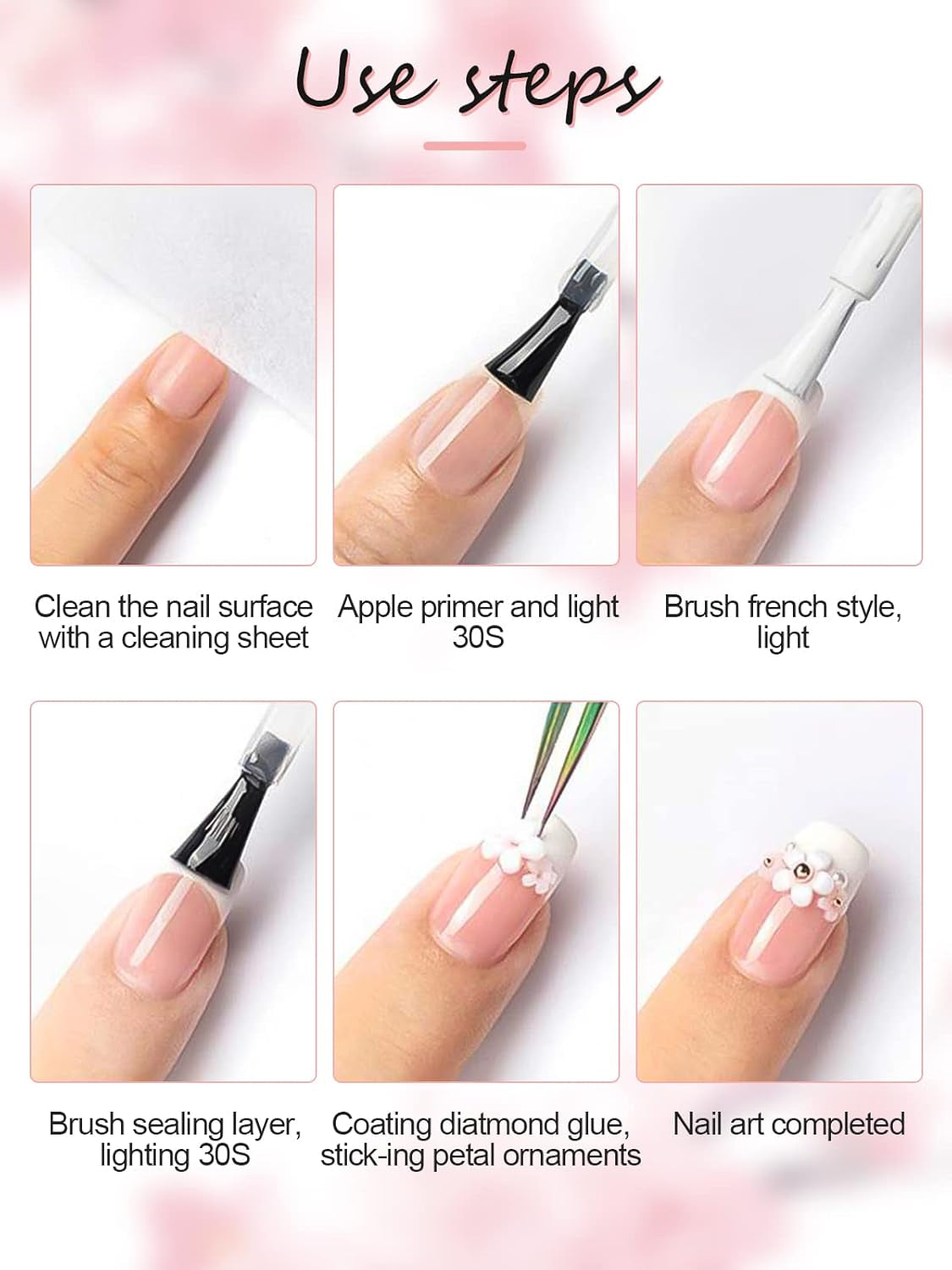 Kalolary Flowers Nail Art Charms, flores acrílicas 3D para uñas, cinco pétalos, adornos florales, gemas de uñas, diamantes de imitación, cuentas de metal mixtas para bricolaje, diseño de uñas, fabricación de joyas (2 cajas)