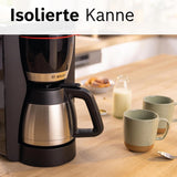 Bosch MyMoment TKA6M273 Cafetera espresso con filtro, jarra térmica de 1 litro, 8-12 tazas, sistema antigoteo, portafiltro giratorio, programa de descalcificación, depósito de agua extraíble, 1200 W, negro mate