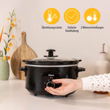 Olla de cocción lenta Tristar VS-3915, olla de cerámica de acero inoxidable con 2 niveles de calor y función mantener caliente, Olla de Cocción Lenta 3,5 L Naty Shop