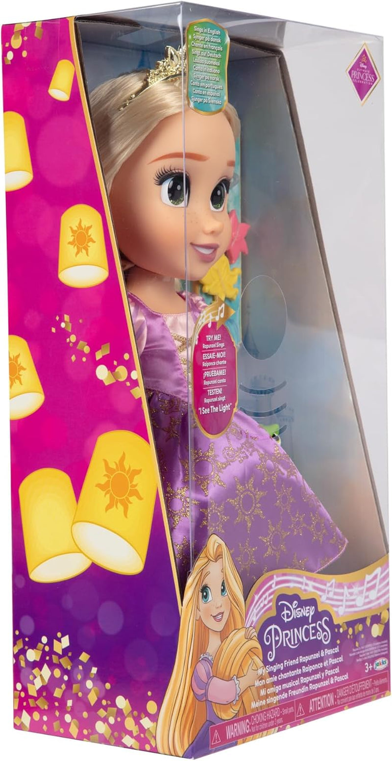 Princesa Disney Rapunzel Muñeca Cantante de 35 cm, Canta 'I See The Light', Incluye Accesorios para Más Diversión, Perfecta para niñas de 3 años en adelante, Morado