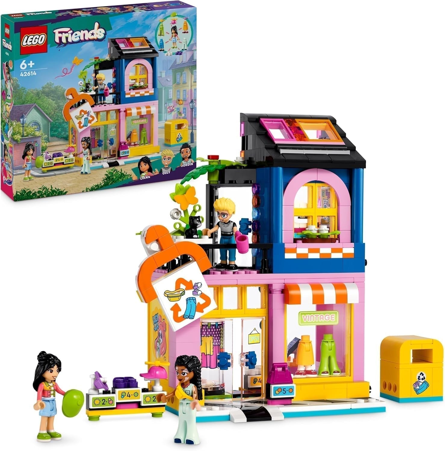 LEGO Friends Vintage Fashion Store Set de construcción para niños con figuras de juguetería y modelo de gato para el desarrollo socioemocional Juego de roles Regalo para niñas y niños de 6 años 42614 Juegos de construcción Besuche den LEGO-Store Single