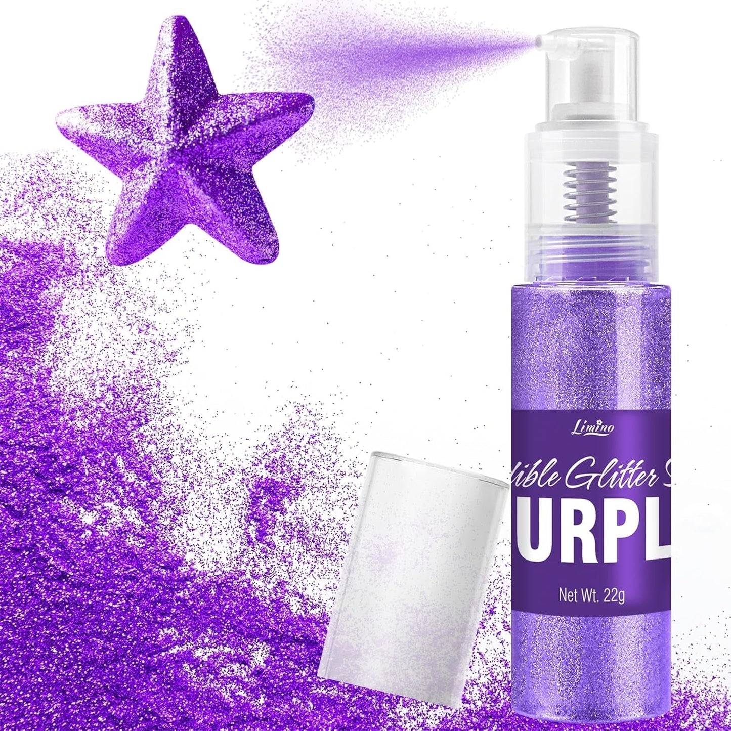 Spray de purpurina comestible – 22 g de purpurina comestible, polvo de purpurina comestible para bebidas, decoración de pasteles, macarrones – polvo de purpurina colorante alimentario, purpurina comestible para cócteles, magdalenas (rosa)