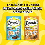 DREAMIES SHAKE UPS Golosinas multivitamínicas para gatos Seafood Festival en sobres en porciones - 55 g (6 sobres)