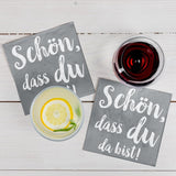 Servilletas de cóctel HEKU 'Schön Dass Du Da Bist', 3 capas, 25X25Cm, 150 piezas I Diseño elegante I Ideal para celebraciones I Prácticamente embalado