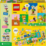 LEGO Classic Creative Animals, caja con ladrillos de colores, construye figuras de animales con ladrillos como perro, gato, conejo, hámster y pájaro, juguete de construcción para niños y niñas a partir de 5 años 11034 Juegos de construcción Besuche den LEGO-Store