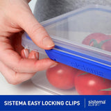 Tarro para almacenamiento de alimentos KLIP IT System | 9,67 litros | tarro de almacenamiento apilable y hermético con tapa, apto para frigorífico/congelador | Plástico sin BPA | clips azules | 1 pieza (paquete de 4) cajas de almacenamiento de alimentos Naty Shop