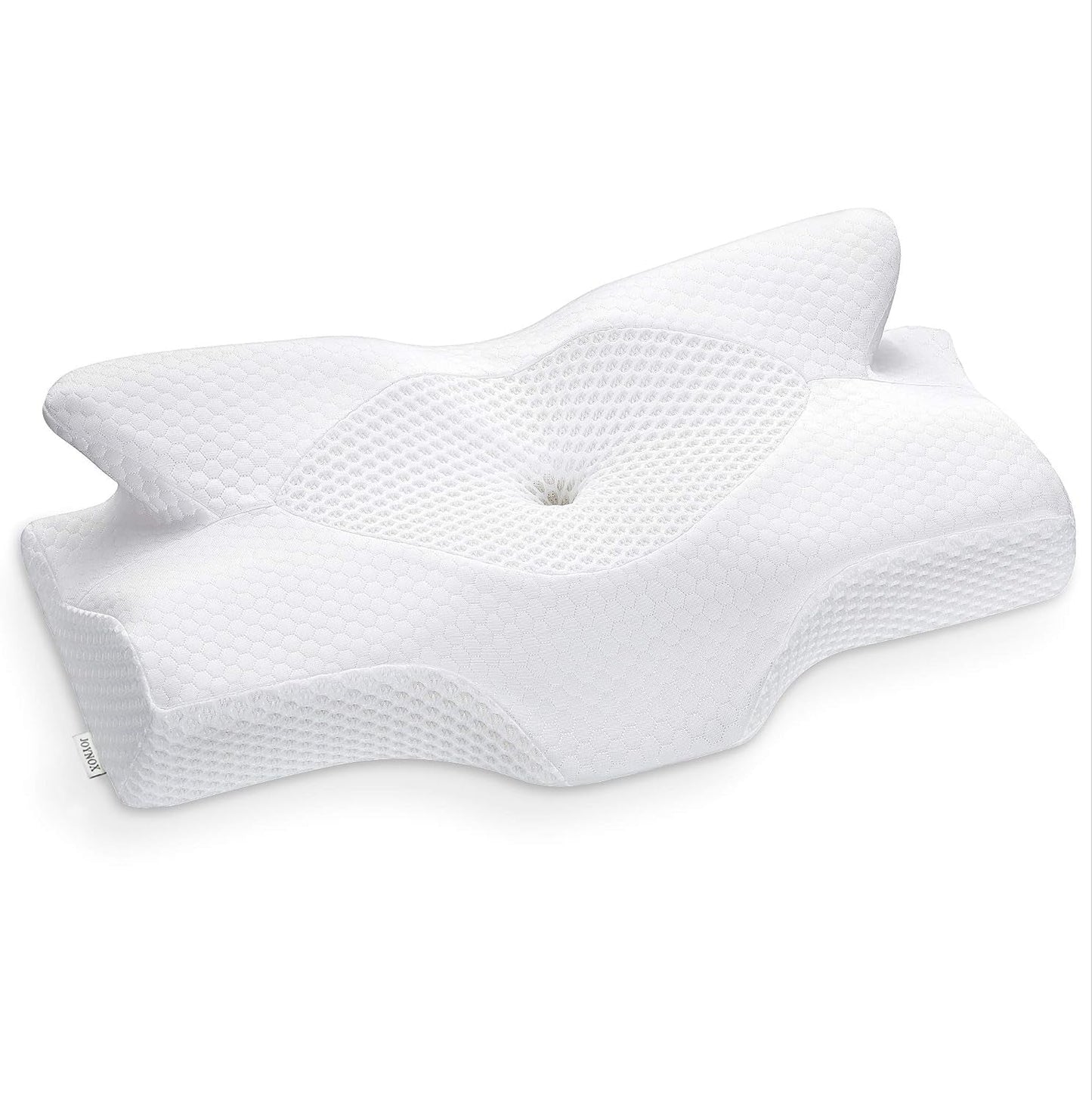 Elviros Funda de Almohada Transpirable 64 X 12,5/10,5 X 38 cm Gris (Solo Frente de Almohada) Almohadas Ortopédicas Cervicales Naty Shop Blanco