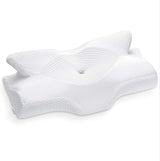 Elviros Funda de Almohada Transpirable 64 X 12,5/10,5 X 38 cm Gris (Solo Frente de Almohada) Almohadas Ortopédicas Cervicales Naty Shop Blanco