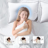Almohada Bedstory, 50 X 70 Cm, 2 Piezas, Resistente A Las Mordeduras, Respira El Sudor, Hipoalergénica, Relleno: 100% Fibra De Poliéster, Ultra Confort Y Suave Comodidad Y Excelente Soporte Naty Shop Almohadas Estándar