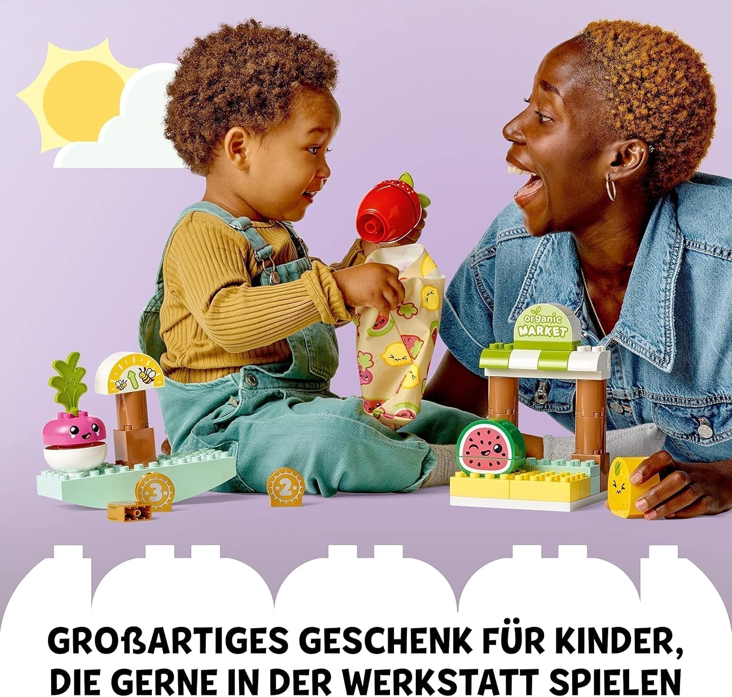 LEGO DUPLO My First Organic Market, Set de juguetería para niños y niñas, juguete educativo para niños pequeños a partir de 1,5 años, accesorios para frutas y verduras 10983 Juegos de construcción Besuche den LEGO-Store