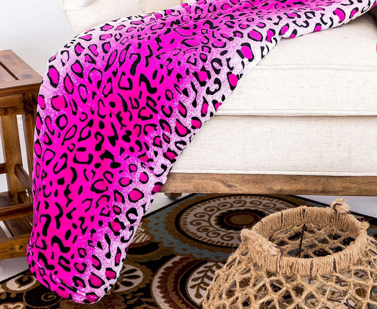 Home Must Haves Queen/King Cebra Jirafa Safari Estampado animal Para todas las estaciones Manta para sofá súper suave y cálida Tamaño de cama Poliéster rosa Leopardo rosa Edredones y edredones Naty Shop