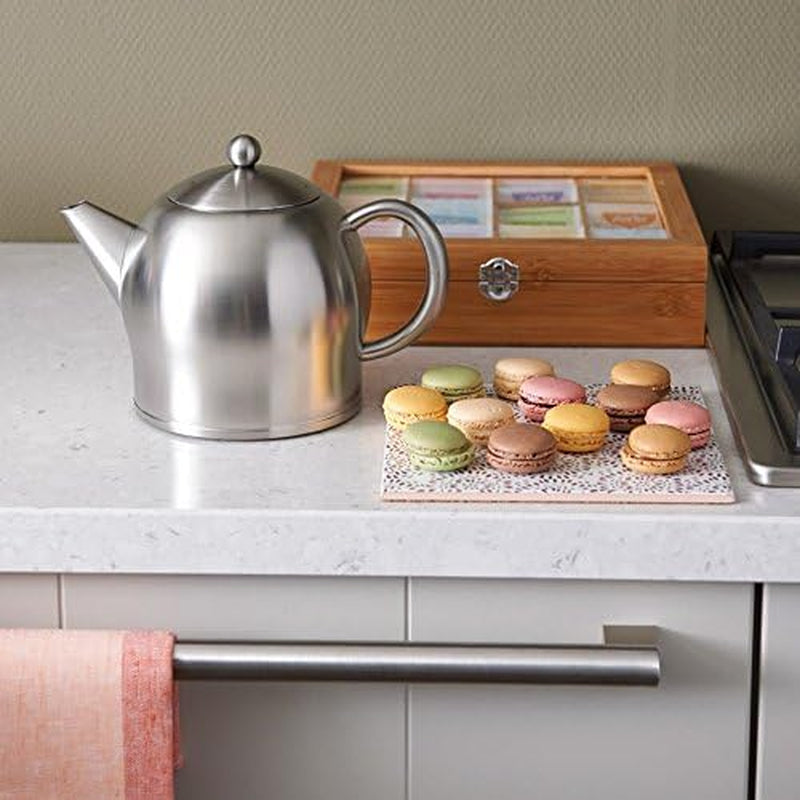 Bredemeijer Caja grande para bolsitas de té de madera clara con 12 compartimentos y ventana de visualización Cajas para almacenar alimentos de 28 cm de longitud Naty Shop