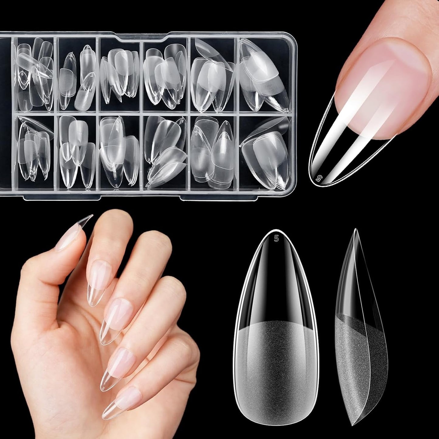 Uñas postizas cortas bailarina 120 Uds pegamento en 12 tamaños uñas artificiales cortas Gel suave cobertura completa puntas de uñas para uñas de Gel cortas S