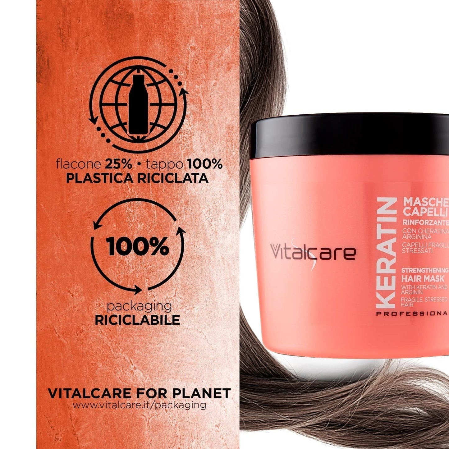 | Keratin - Mascarilla Capilar Fortalecedora para Cabello Quebradizo y Dañado con Queratina y Arginina para un Cabello más Fuerte y Suave 4 x 500ml Naty Shop Mascarilla Capilar