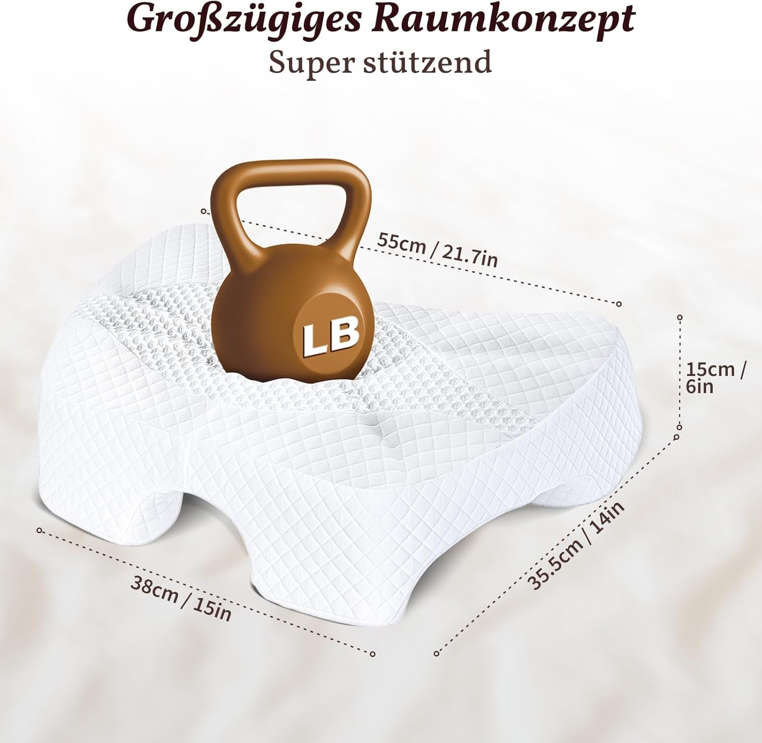 SAHEYER Almohada para dormir de lado con brazo, almohada ortopédica ergonómica, almohada viscoelástica para cuello y hombros, almohada cervical con brazos multiángulo para muchas posiciones para dormir (blanco) Almohadas ortopédicas cervicales Naty Shop