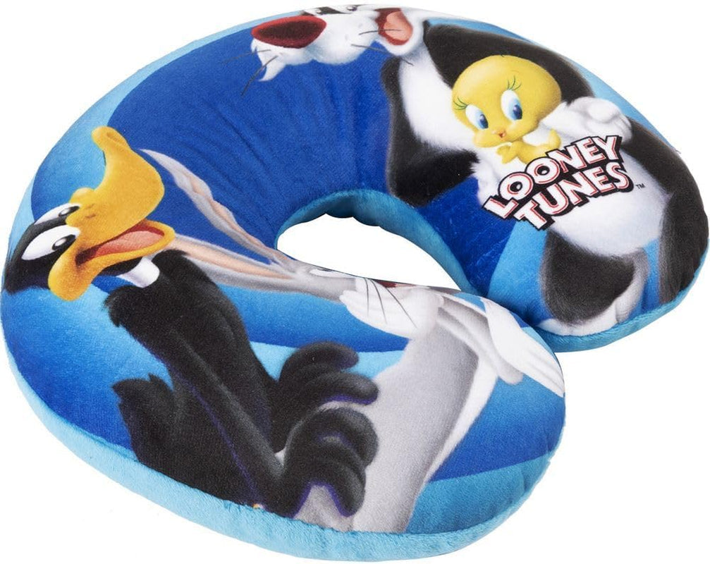 Warner Bros Looney Tunes Almohada Cervical Bebé Niña Suave Coche De Viaje Bugs Bunny Pato Lucas Silvestro Titti Comfort Dibujos Animados Azul Naty Shop Almohadas De Viaje