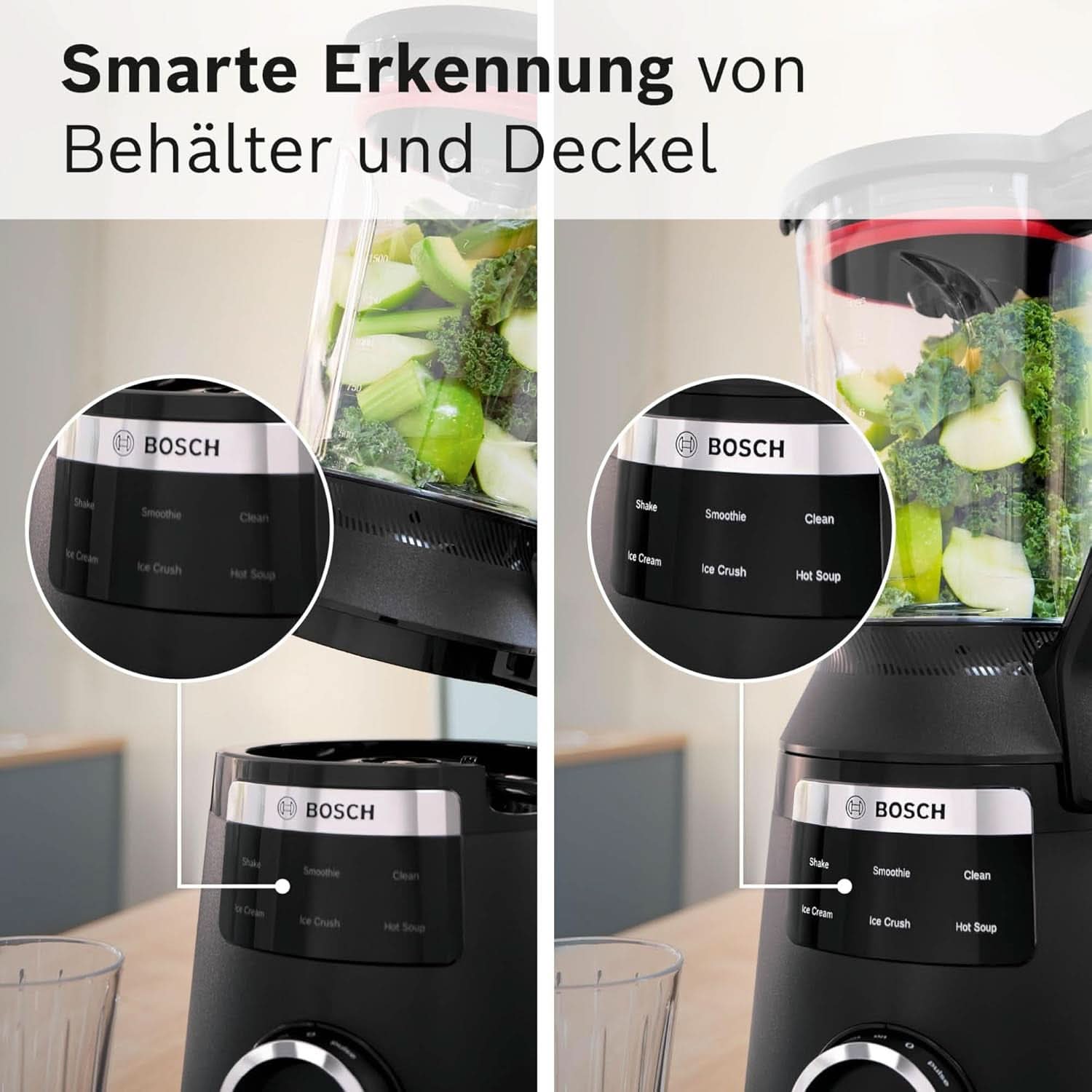 Batidora de pie Vitapower Serie 6 MMBD665B1, 45.000 U/Min, 6 programas Inkl Heiße Suppe & Reinigung, 2 L Mixbehälter, Stopfer, Spülmaschinenfeste Teile, Made in Europe, 1800W, Schwarz Kitchen Naty Shop