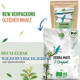 ORIGEENS BIO YERBA MATE TÉ 1 KG - El Original I Sin tostar, hojas, sin tallos, polvo ni migas I Bebida energizante y desintoxicante