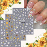 3 Stück Nagelsticker Set-Selbstklebende Nagelfolie Mit Blumen- Und Bienenmotifen-Nail Art Sticker Für Kreatives Nageldesign-Nageltattoos Und Zubehör