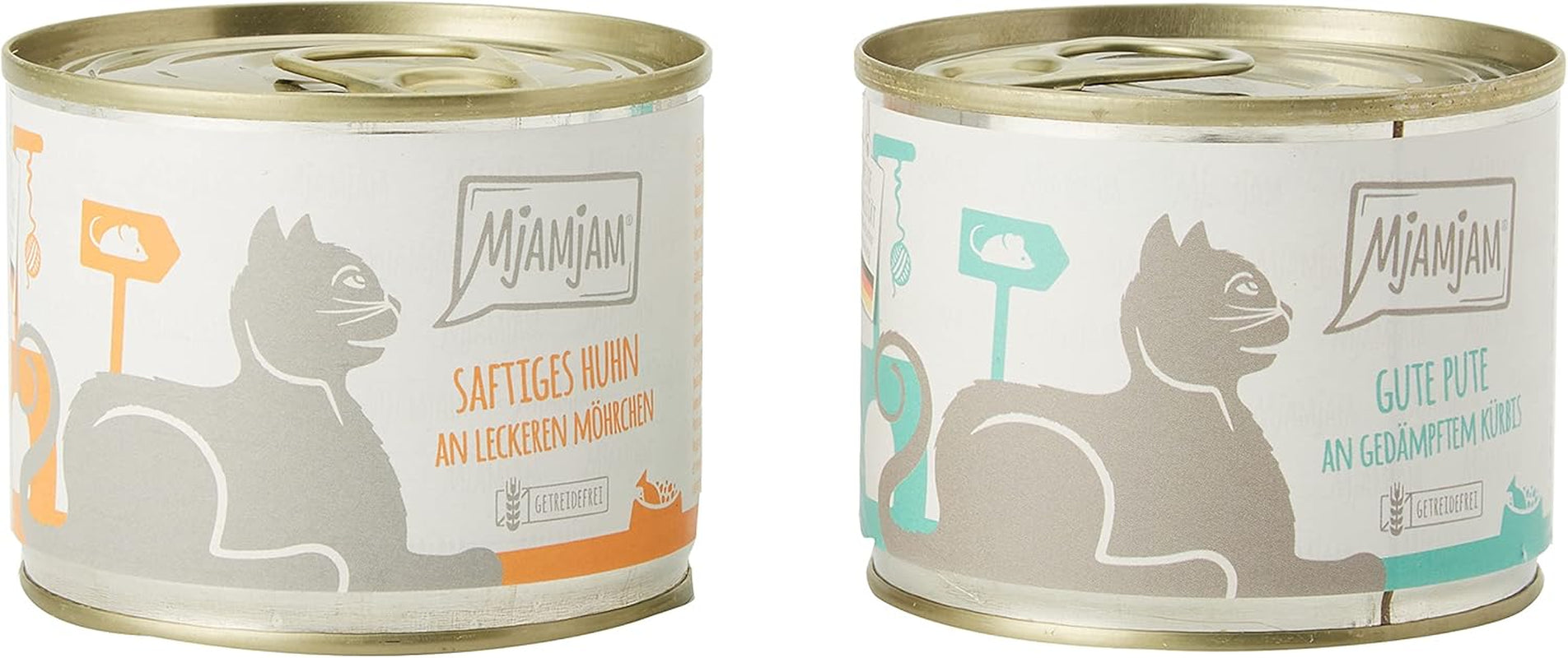 MjAMjAM - Comida húmeda premium para gatos - Monopack I - con pollo y pavo, pack de 6 (6 x 200g), sin cereales y con extra de carne