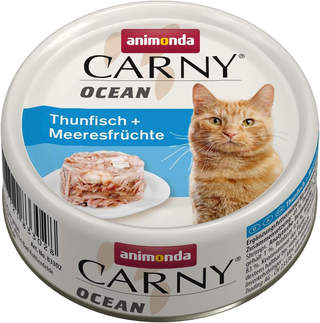 animonda Carny Ocean Thunfisch + Meeresfrüchte (12 x 80 g), Katzenfutter nass für ausgewachsene Katzen, mit zartem Fischfilet, ohne Getreide ohne Zucker