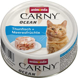 animonda Carny Ocean Thunfisch + Meeresfrüchte (12 x 80 g), Katzenfutter nass für ausgewachsene Katzen, mit zartem Fischfilet, ohne Getreide ohne Zucker