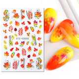 JMEOWIO Nagelsticker Herbst 9 Blatt Nail Art Sticker Selbstklebend Nagelaufkleber Kürbis Ahornblatt Erntedankfest Dekoration Nageldesign Zubehör