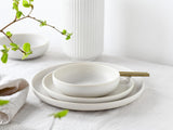 CreaTable, 33065, Vajilla Serie Uno Amarillo-Blanco de 12 Piezas, Juego de Platos de Porcelana, Apto para Lavavajillas y Microondas, Hecho en Portugal
