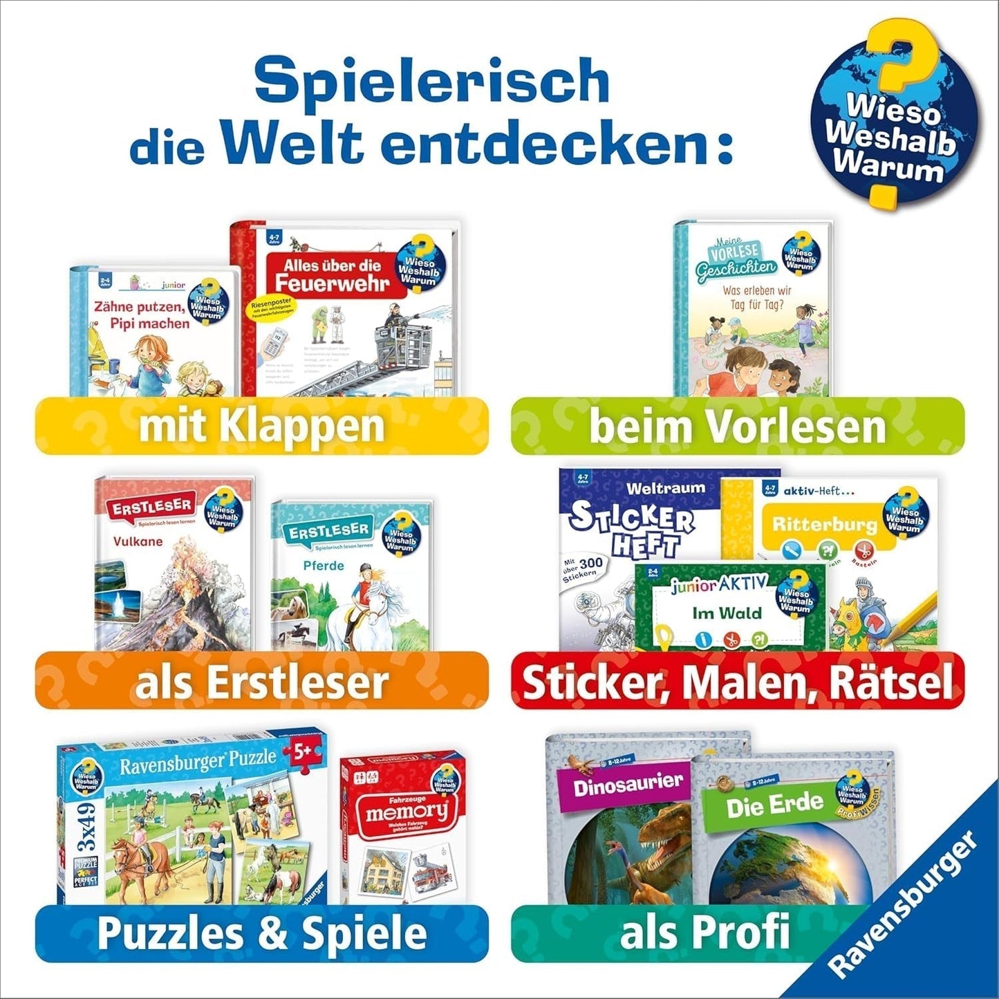 Puzzle infantil Ravensburger 13411 - Criaturas marinas en el arrecife de coral - ¿Por qué? ¿Por qué? ¿Por qué? Puzzle 150 piezas XXL + cartel de conocimientos, para niños a partir de 7 años Puzzle Naty Shop