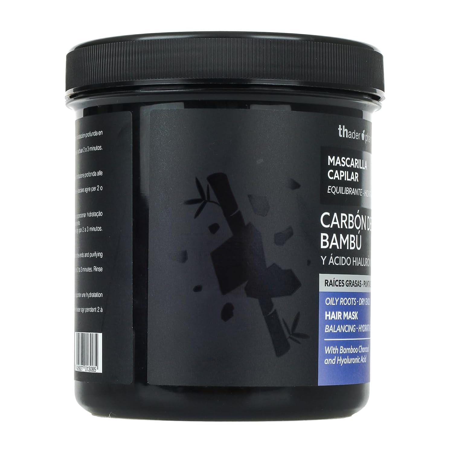 Thader Pharma Mascarilla Capilar Equilibrante con Carbón de Bambú y Ácido Hialurónico - Ideal para raíces grasas y puntas secas, 700 ml Naty Shop Mascarilla Capilar